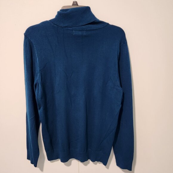 Calvin Klein Women's Teal Blue Long Sleeve Classic Soft Turtleneck Sweater-Large - Picture 7 of 7
